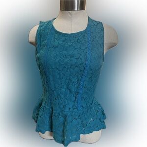 Aeropostale Teal Peplum Tank Size M